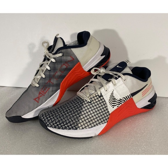 NIKE MENS SIZE 13 METCON 8 TRAINING WHITE CRIMSON OBSIDIAN DO9328-101 main image 8